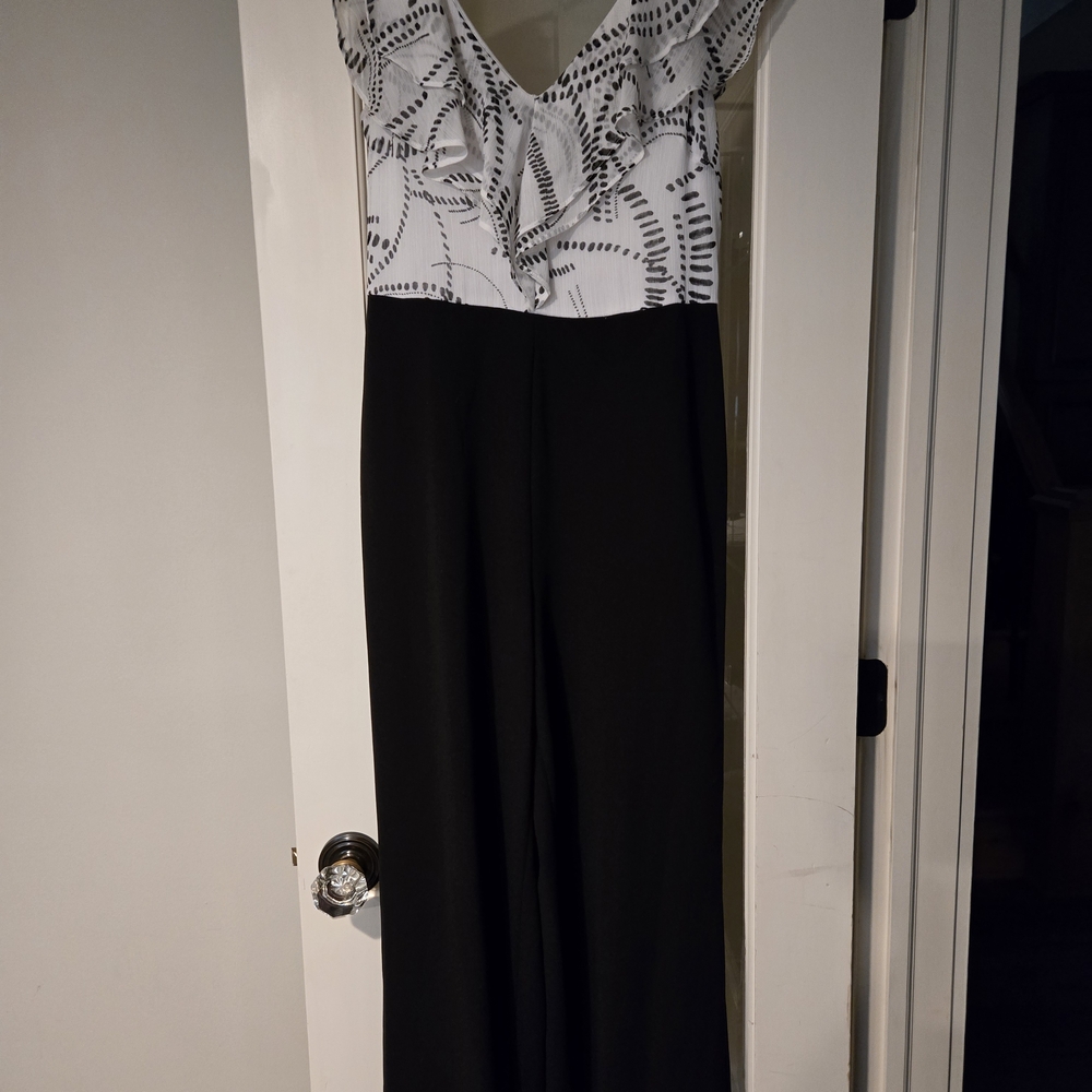 DKNY Black and White Jumpsuit